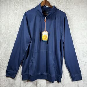 Weatherproof Pullover Men Sz XXL NEW Blue Sweatshirt Long Sleeve 1/4 Zip Stretch